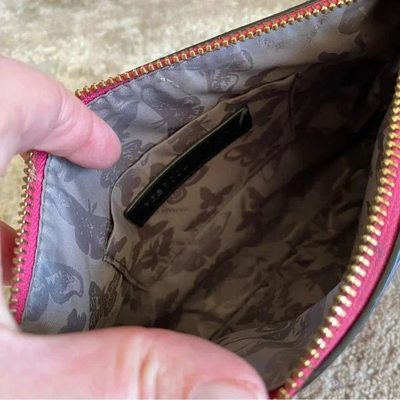 REBECCA MINKOFF Avery Saffiano Leather Crossbody Bag Fuchsia Pink Gold Chain - Picture 9 of 14